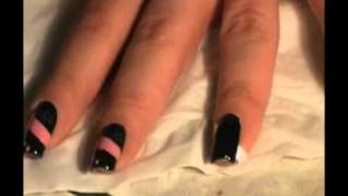 nail art rosa e nero