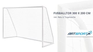 Fußballtor 300x200 cm mit Netz, Erdanker & Tragetasche ARTSPORT