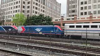 ALC-42 309 and 308 pulling Amtrak train 30 at Silver Spring station (very rare)