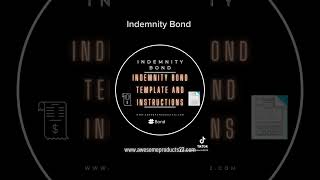 Indemnity Bond for SPC see spc playlist for template and instructions