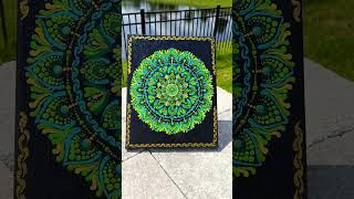 Mandala Dot Art on stretched canvas #dot art #dot Painting #mandala design#mandala art