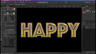 Affinity Designer Chrome Gold Rose Pink Purple Text Effects |  Design 18