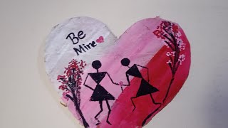 Warli beautiful Valentines Day DIY with cardboard #viral #youtubevideo #diy #handmade