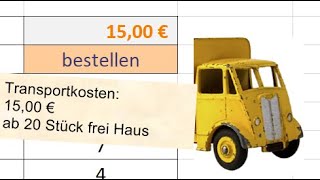 Wenn-Funktion in Excel - Übung Transportkosten