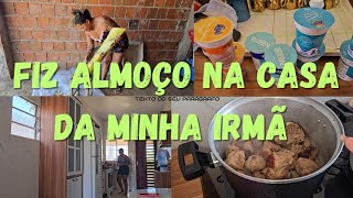 MÃE CORTOU BANANEIRA PRAS GALINHAS /TIVER QUE FAZER ALMOÇO NA MINHA IRMÃ/FIZ COMPRAS