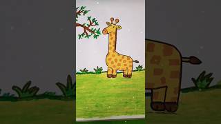 Draw easy Giraffe 🦒 ll drawing for beginners #youtubeshorts #drawing #art #artforkids #animals