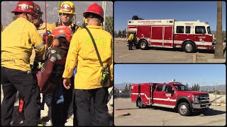 SBCoFD Rescue & Squad 72 Arriving On Scene Of A Rescue Assignment At Carousel Mall In SB