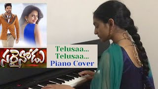 Telusaa Telusaa Piano Cover | Sarainodu | Allu Arjun, Rakul Preet Singh |Sammeera Bharadwaj|Thaman S