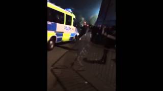 AIK - Hammardy  06.11.2015 (Basketball derby)| riots and Crazy police driver chasing fans|