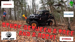 Stuck between a tree and a Rock, the ultimate adventure  CanAm Commander XTP vs Tree #utv