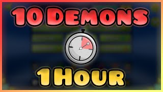 I ATTEMPTED 10 DEMONS IN 1 HOUR! - Geometry Dash Easy Demon 1 woofPack