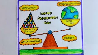 world population day poster drawing/population day drawing/population explosion drawing/population