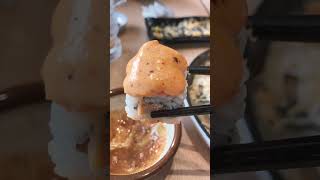 Spicy Salmon Sushi 🍣 and Beef Cheese Katsu #mukbang #asmr