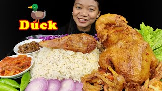 Whole Duck Curry Mukbang🦆 Eating Spicy Roasted Duck Curry With Rice🤩🤤 Nepali Mukbang, Eating Show