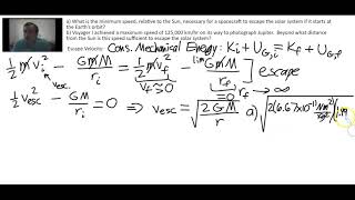 Escape Velocity Derivation and Calculation Examples