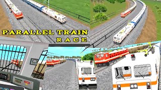 Indian local train simulator Train parallel race Gameplay video