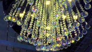 LED Crystal Spiral Chandelier from First Class Lighting