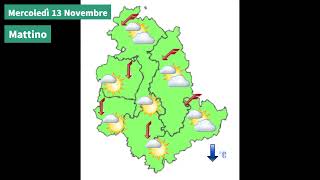 Il tempo previsto per la giornata di domani Mercoledì 13 Novembre 2024