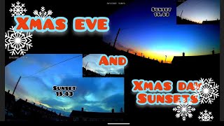 Christmas Eve,and Christmas Day Sunsets