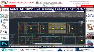 AutoCAD 2022 Live Training Free of Cost Part-7 in Hindi (Gemini Architectural)