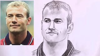 How to draw Alan Shearer's face step by step