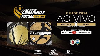 CAMPEONATO CATARINENSE SÉRIE OURO 2024 - 1ª FASE - Criciúma Futsal X APAFF - Florianópolis