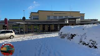 A SPASSO PER LA STAZIONE INNEVATA CON UN MINUETTO IN PARTENZA - BIELLA SAN PAOLO