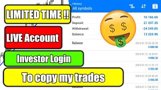 Limited time 🤑 copy my live account with over 30,000$ profits booked for next week for FREE