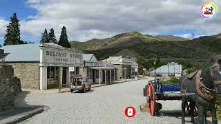 New Zealand Old Cromwell Town overview in sun