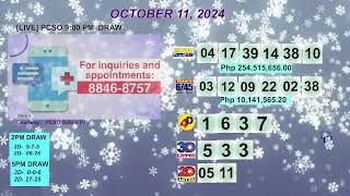 [LIVE] PCSO 9:00 PM DRAW - OCTOBER 11, 2024 LOTTO RESULTS