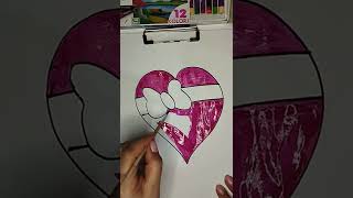 Heart with Ribbon Drawing #SHORT