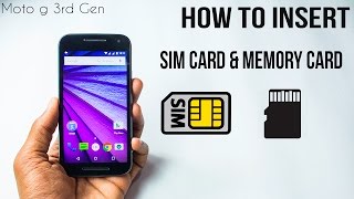 Moto G 3rd Gen - How to insert Sim Card & Memory Card! 3G/4G?