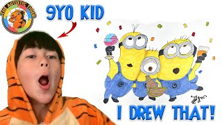 9yo Autistic Savant Draws - Kevin Stuart Bob | Minions