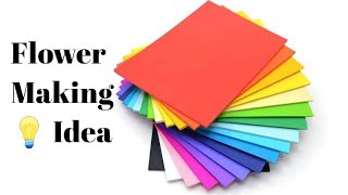 Flower making with color papers || Beautiful Flower making for room decor