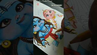 drawing cute Mahadev and Parwati ji 😍 #mahadev #parvati #ytshorts #shorts #drawing #art  #subscribe