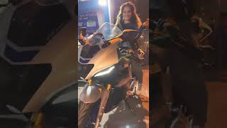 Yamaha R15 V4 with Lady Biker Sanjana