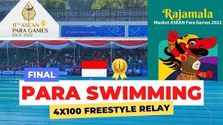 full video.. Tim Indonesia juara 1 estafet freestyle relay 4x100 | ASEAN PARAGAMES SOLO 2022