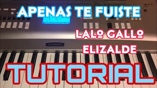 Apenas Te Fuiste - Lalo el Gallo Elizalde (Melodia Tutorial en Teclado)