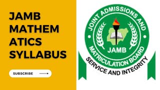 JAMB UTME Mathematics Syllabus 2023