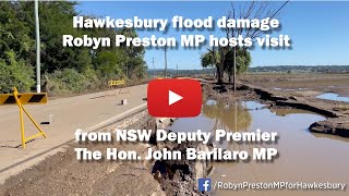 Deputy Premier John Barilaro views Hawkesbury flood damage