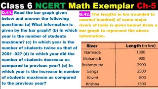 Class 6 Math Ch-5 Q 41 | Q 42 Math NCERT Exemplar Solution|MATH|NCERT|Data Handling|CBSE|MATH|Ch 5