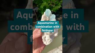 Aquamarine In Combination With Feldspar🩵 #aquamarine #feldspar #crystals #shortsviral #fyp #fypシ゚