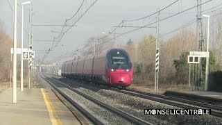 ETR 675 04 NTV Italo Evo in transito ad alta velocità sulla Padova - Bologna