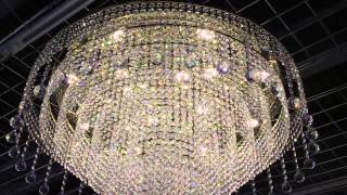 Led dimable gold crystal custom flush chandelier by first class lighting ltd