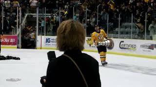 Estevan Bruins hoist the trophy as 2022 SJHL Champions