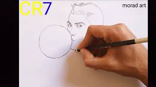 How to draw Cristiano Ronaldo's face in a very easy way