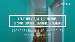 AP1349 - COPACABANA, Rua Sá Ferreira, Posto 6, apartamento, sala, 2 quartos, cozinha, área.