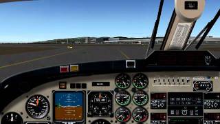 xplane 9 - Landing at LEBL 25R with a King Air 350