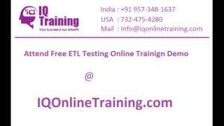 ETL Testing Online Training With Expert Faculty