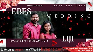 Wedding Ceremony: Ebes & Liji | 27.10.2021 | AE LIVE PRO